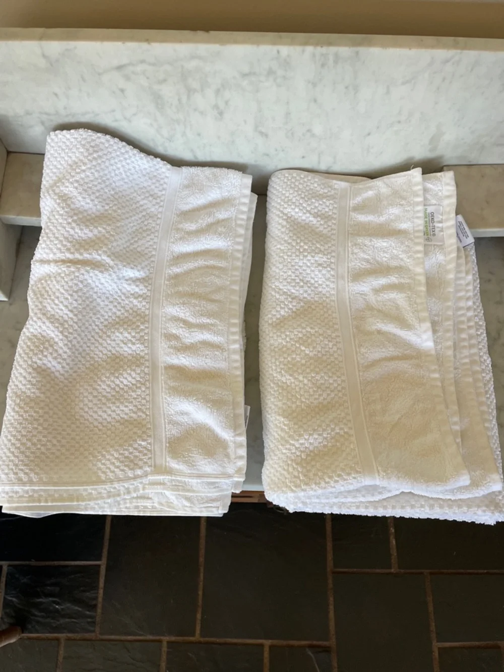 THRESHOLD White Cotton Waffle Weave Bath Sheets Set of 2